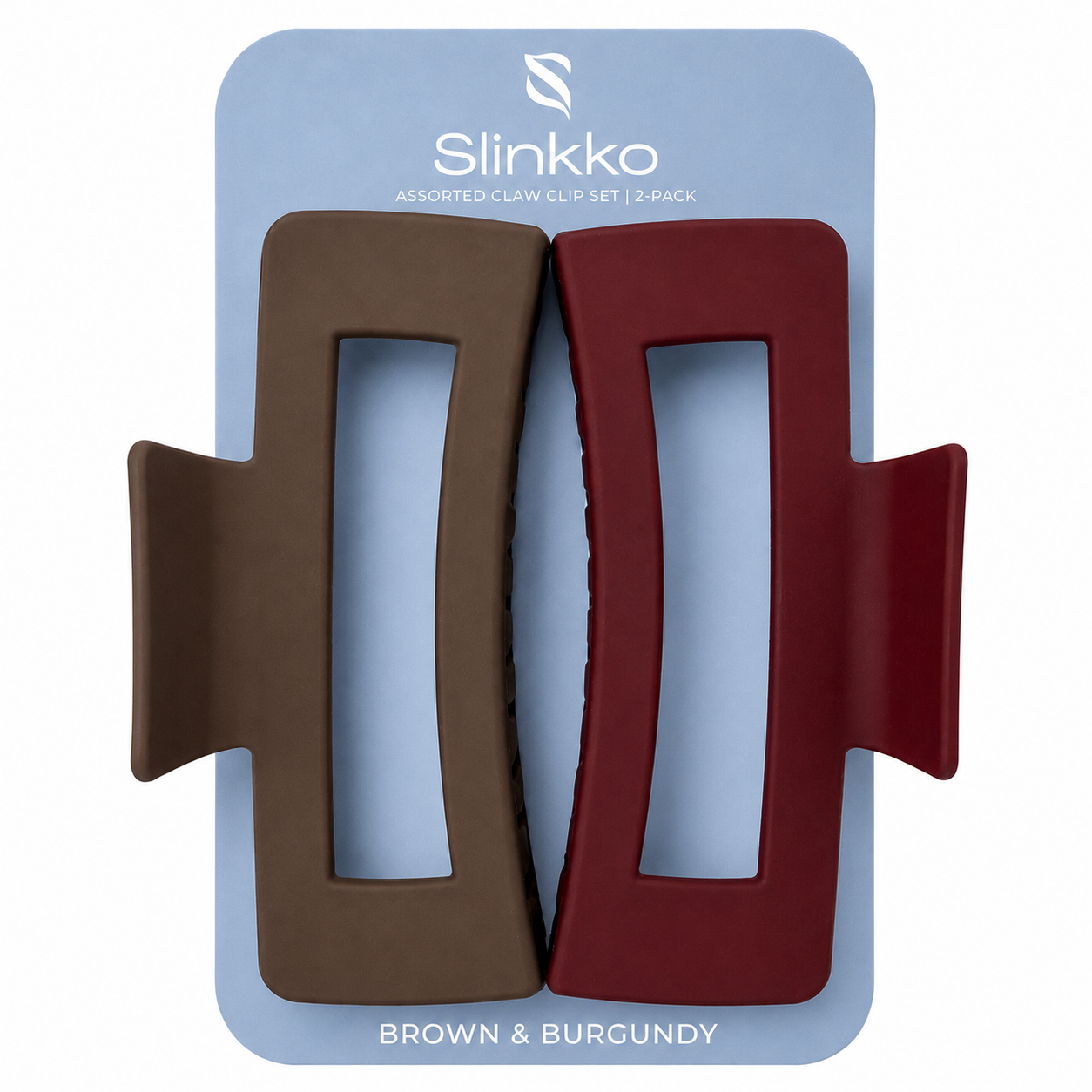 SLINKKO Large Hair Claw Clips for Women – 4-Inch Matte 2-Pack