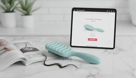 Slinkko Wave Detangling Brush in blue, shown with its price and reviews.