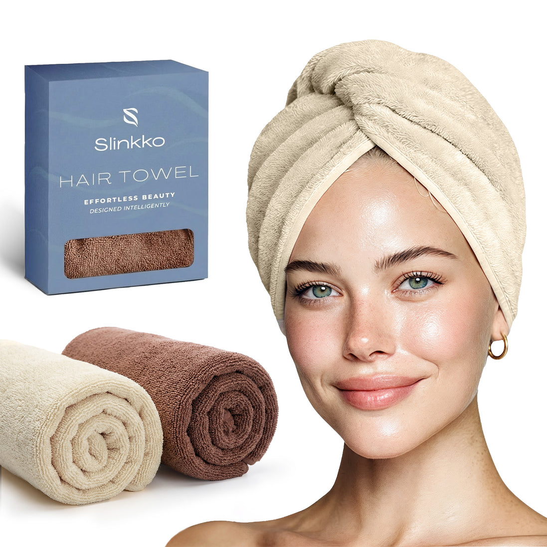 Microfiber Hair Towel (2-Pack)