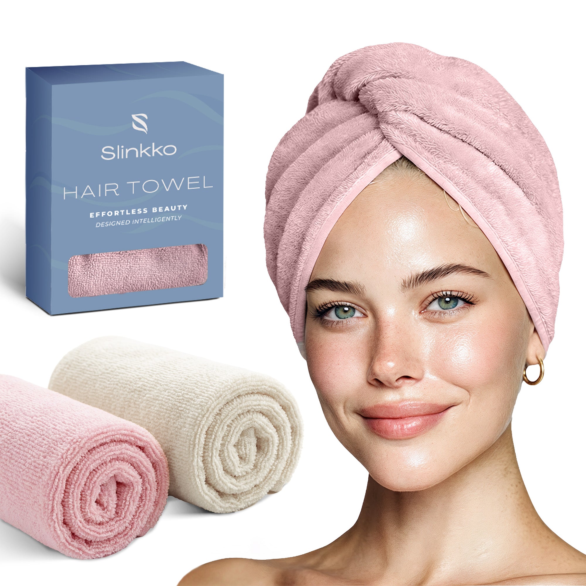Microfiber Hair Towel (2-Pack)
