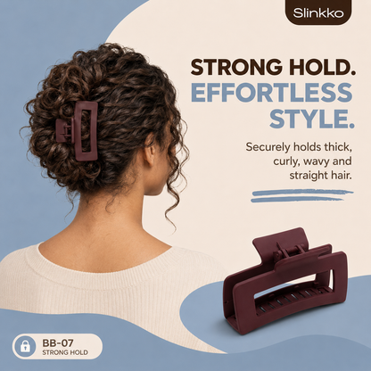 SLINKKO Large Hair Claw Clips for Women – 4-Inch Matte 2-Pack