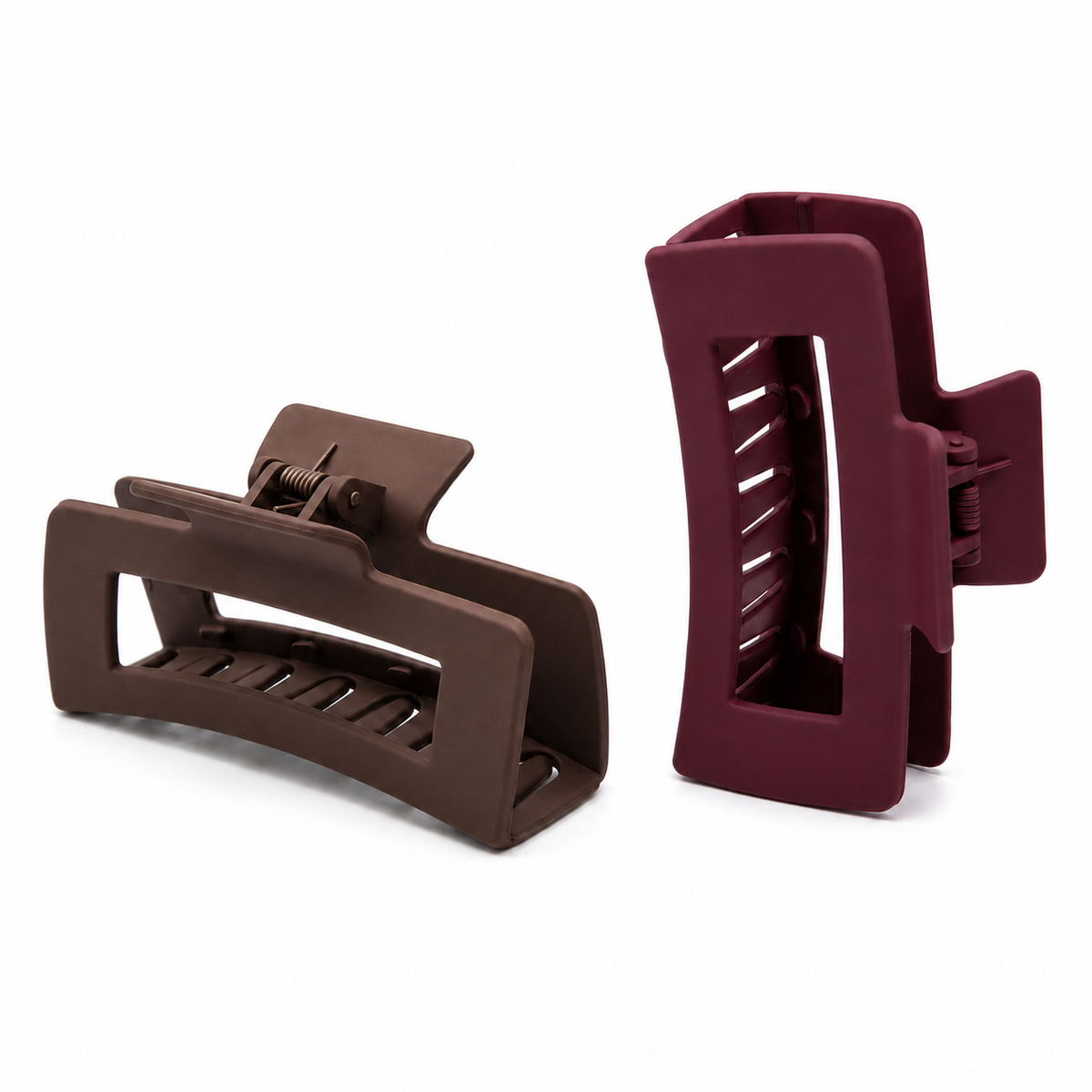 Burgundy Set — Wave Detangling Brush + Hair Claw Duo