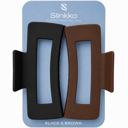 SLINKKO Large Hair Claw Clips for Women – 4-Inch Matte 2-Pack