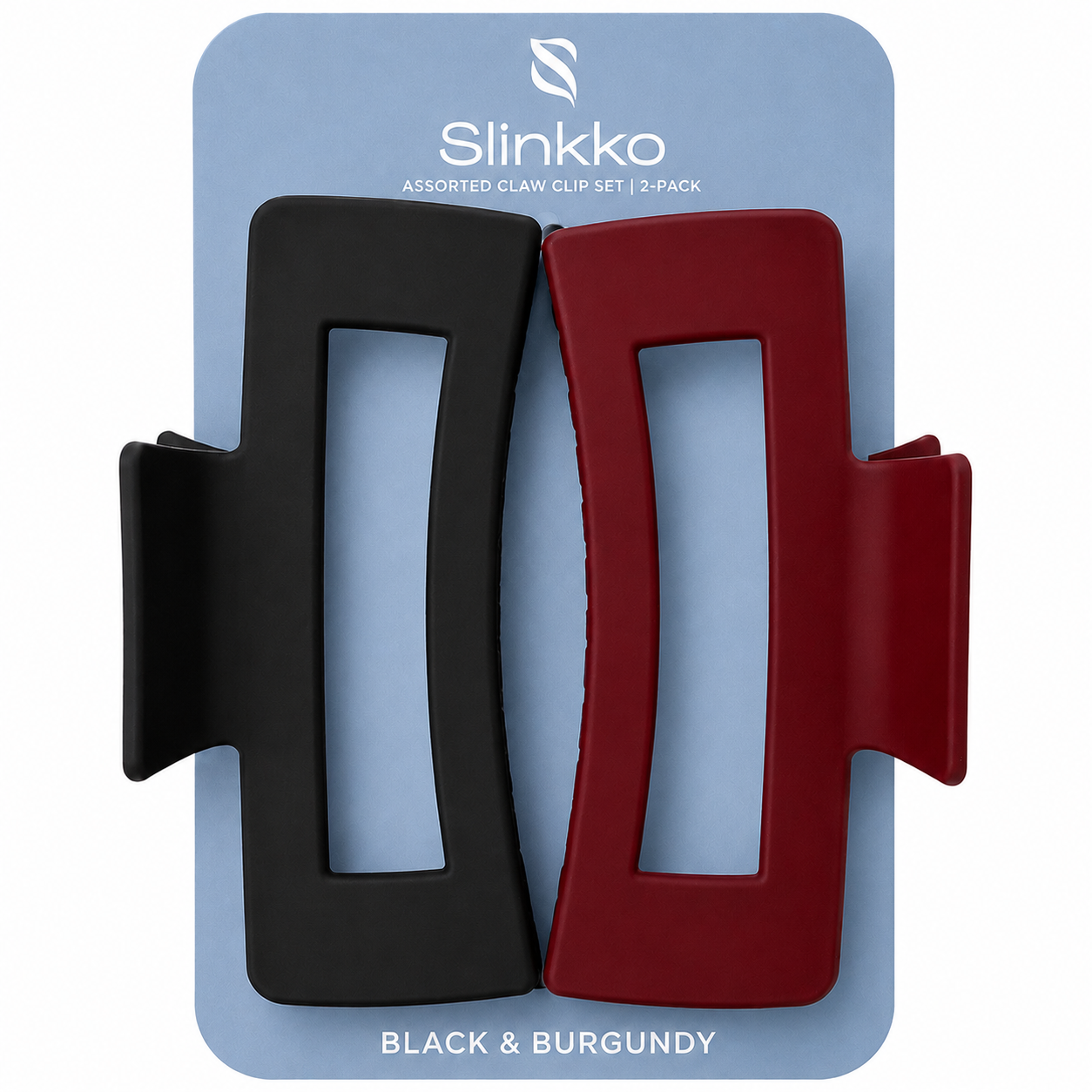 SLINKKO Large Hair Claw Clips for Women – 4-Inch Matte 2-Pack