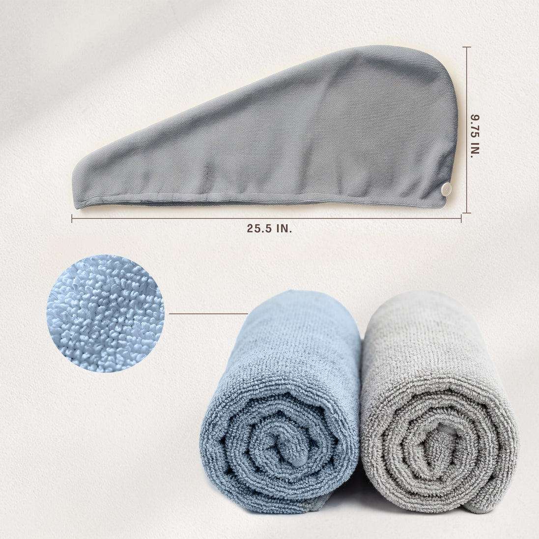 Microfiber Hair Towel (2-Pack)