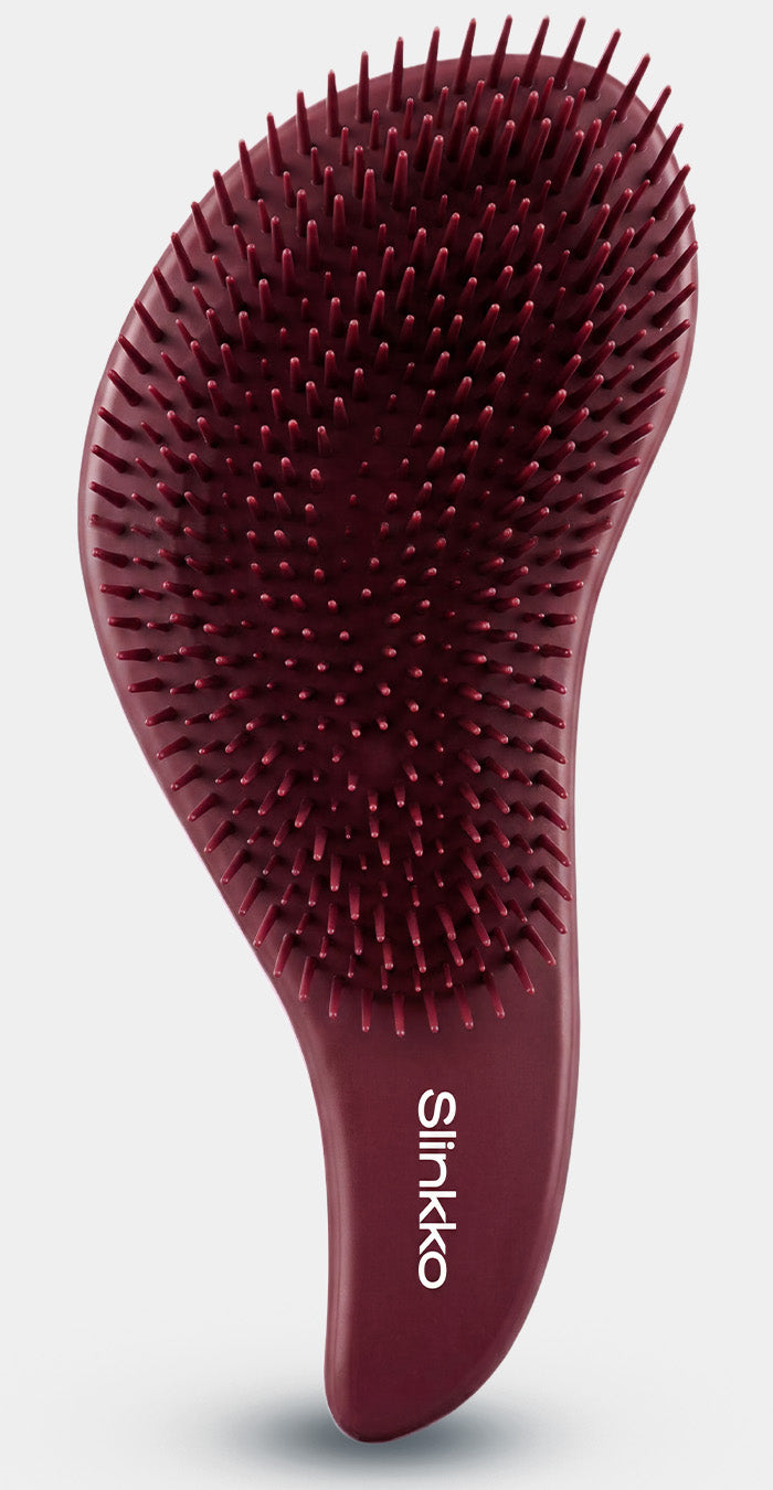 Burgundy Set — Wave Detangling Brush + Hair Claw Duo
