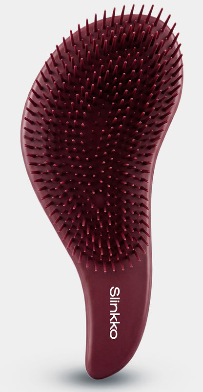 Burgundy Set — Wave Detangling Brush + Hair Claw Duo