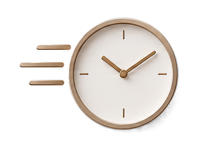 Clock with speed lines for fast shipping